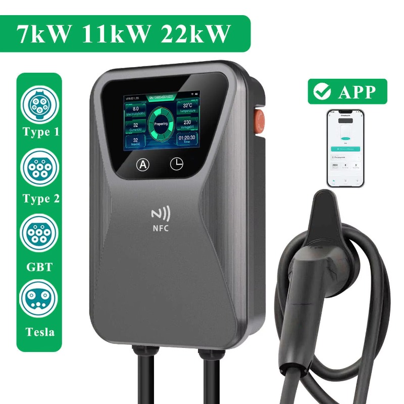 EV Charger Smart Wallbox 7kW 1 - 22Kw Wallbox Type 2 Ocpp Rfid review and price